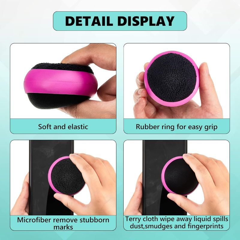 Photo 1 of 3pcs--Touch Screen Cleaner Balls Phone Cleaning Ball Microfiber Touch Screen Glass Cleaner Cleaning Ball for Computer Laptop Cell Phone Monitor, Black, Blue, Rose Red, Purple