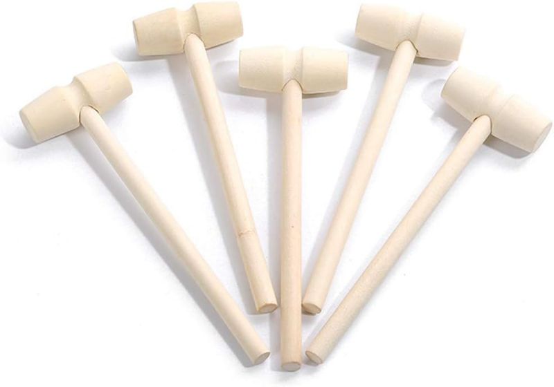 Photo 1 of  Wooden Mini Hammers Multi-Purpose Natural Wood Hammer for Crab Lobster Mallets
