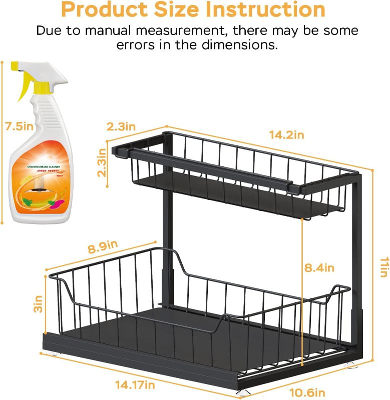 Photo 2 of  Suppino Under Sink Organizer, 2-Tier Metal Put Out Under Kitchen Sink Organizers and Storage,  