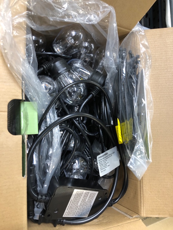 Photo 1 of NOVOSTELLA Outdoor String Lights, 179ft (89.5X2) RainbowColor Smart Patio Light Outside IP65 Waterproof, 60 LED RGBCW Dimmable RGB IC Bulbs Compatible with Alexa for Decoration, Party, Backyard 60 Bulbs