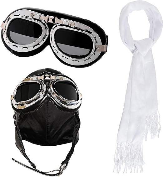 Photo 1 of 3Pcs Pilots Hat Pilots Protective Sunglasses Pilots Costume Hat Safety Sunglasses with Scarf Pilots Hat White Scarf Costume Pilots Cap Safety Sunglasses Pilots Cosplay Halloween Costume for Boys Girls
