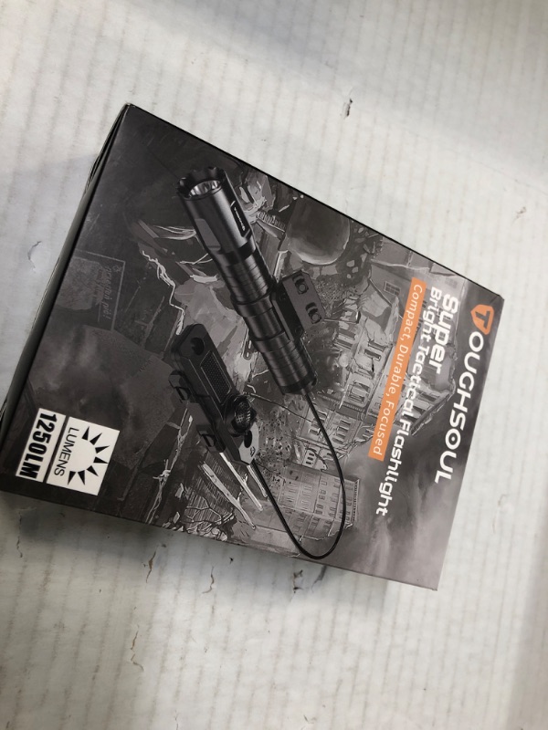 Photo 1 of TOUGHSOUL Mlok Tactical Flashlight 1250 Lumens, Rechargeable Flashlight with Remote Pressure Switch LED Light with Rechargeable Batteries and Charger Included