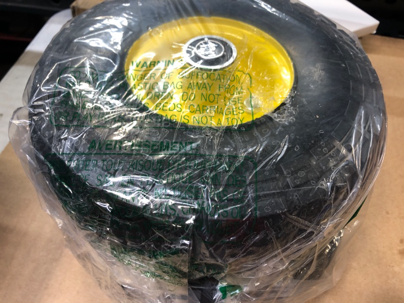 Photo 1 of 2pcs-----4.10/3.50-4 Tire and Wheel Flat Free, 10 Inch Solid Rubber Tire  