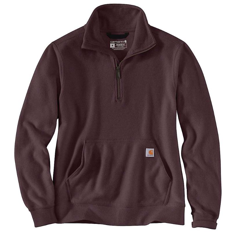 Photo 1 of Carhartt Women's Women's Relaxed Fit Midweight Quarter-Zip Sweatshirt | Blackberry Heather | M
