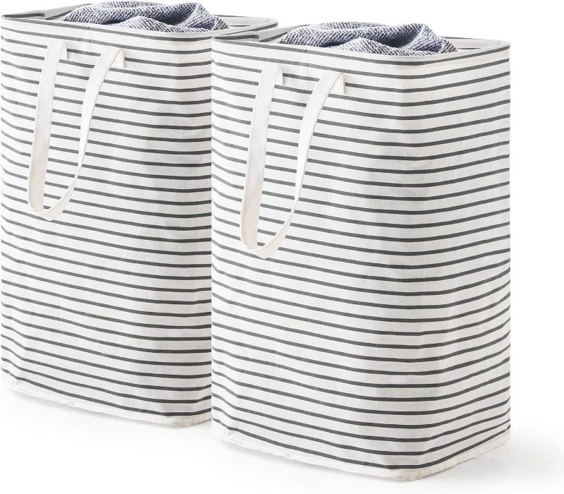 Photo 1 of 
72L Freestanding Laundry Hamper, Collapsible Waterproof Clothes Basket with Easy Carry Long Handle, Washing Bag for Clothes, Toys (2 Pack, Grey)