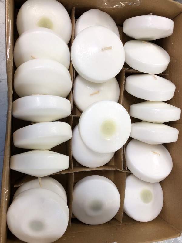 Photo 2 of (Set of 36) Floating Candles, 3 inch White Dripless Wax Burning Candles, for Weddings, Party, Special Occasions and Home Decorations 3INCH