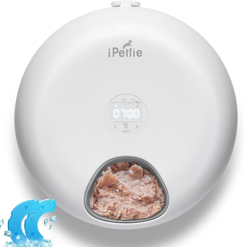 Photo 1 of 
iPettie Donuts Frost 6 Meal Cordless Automatic Pet Feeder, Dry & Wet Food Automatic Cat Feeder with Two Ice Packs, Rechargeable Massive Battery,...