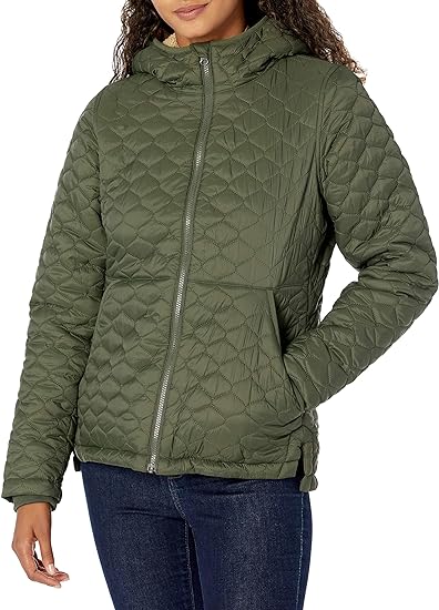 Photo 1 of Amazon Essentials Women's Lightweight Water-Resistant Sherpa-Lined Hooded Puffer SM