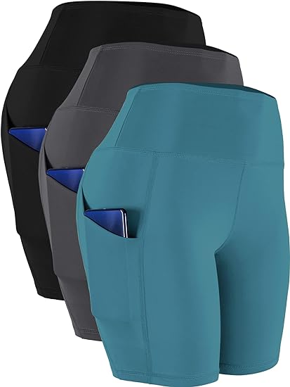 Photo 1 of CADMUS Women's High Waist Spandex Yoga Shorts for Bike Running Two Side Pockets XL