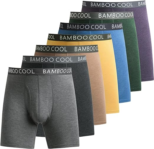 Photo 1 of BAMBOO COOL Men’s Underwear Boxer Briefs 7-Pack Breathable and Soft Bamboo Viscose with Fly Underwear for Men lg