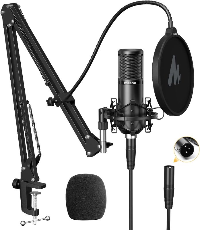 Photo 1 of 
MAONO XLR Condenser Microphone, Professional Cardioid Studio Recording Mic for Streaming, Podcasting, Singing, Voice-Over, Vocal, Home-Studio, YouTube, Skype, Twitch (PM320S)