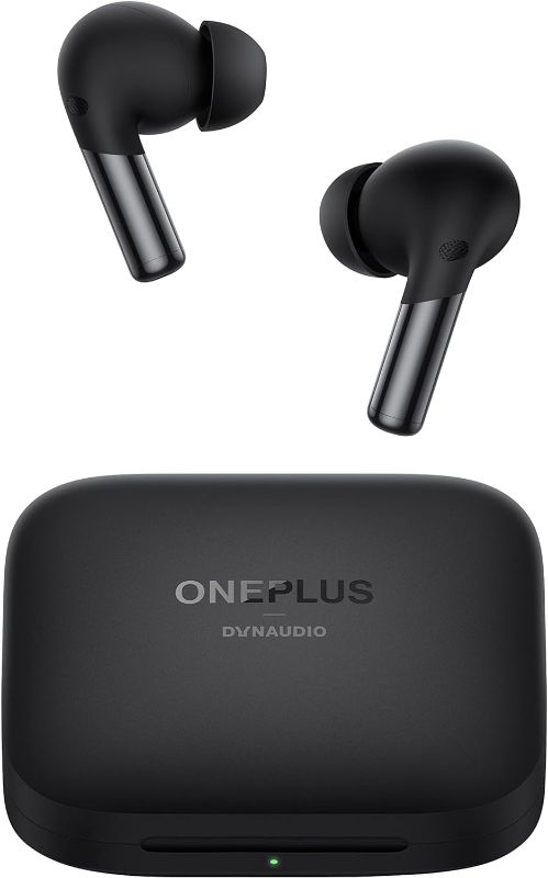 Photo 1 of OnePlus Buds Pro 2 - Obsidian Black - Audiophile-Grade Sound Quality Co-Created with Dynaudio, Best-in-Class ANC, Immersive Spatial Audio, Up to 39 Hour...