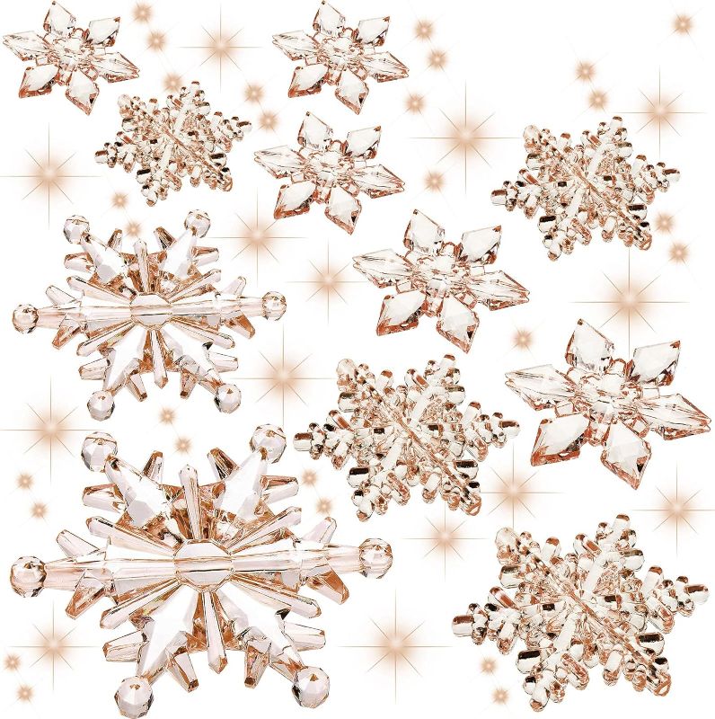 Photo 1 of 
45 Pieces Crystal Snowflake Ornaments Clear Acrylic Snowflake Christmas Xmas Tree Hanging Pendants for Winter Theme Party Favors Supplies (Champagne)