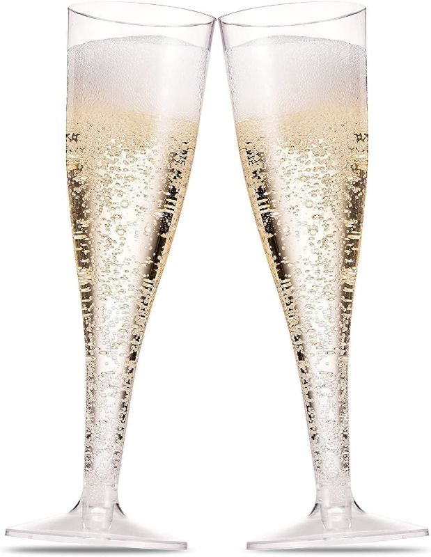 Photo 1 of 
30 Pack Plastic Champagne Flutes - 5 Oz Disposable Clear Plastic Toasting Glasses - Wedding Party Cocktail Mimosa Plastic Cups