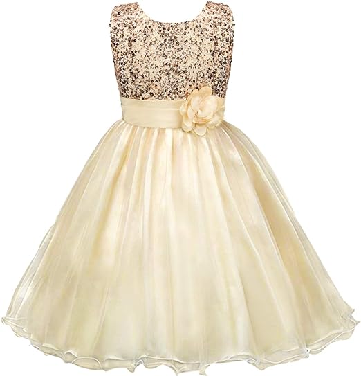 Photo 1 of Acecharming Girls Dresses Sequin Flower Girls Party Dress Bridesmaid Ball Gown Wedding Tulle 3-10 Years