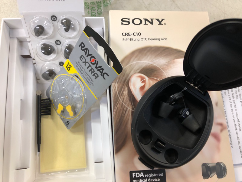 Photo 2 of Sony CRE-C10 Self-Fitting OTC Hearing Aid for Mild to Moderate Hearing Loss, Black