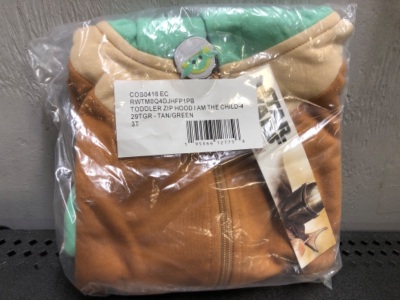 Photo 2 of 3T---STAR WARS the Mandalorian Baby Yoda Boys Toddler Sweatshirt Hoodie (3T, Tan)
