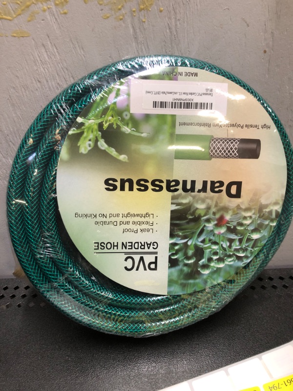 Photo 2 of Darnassus PVC Garden Hose 1/2 Inch Green Heavy Duty Water Hose with Solid Brass Fittings,No Leaking, Flexible,for outdoors,Lawns,Patio (20 FT, Green, Brass Fittings) 20 FT Green-Brass Fittings PVC