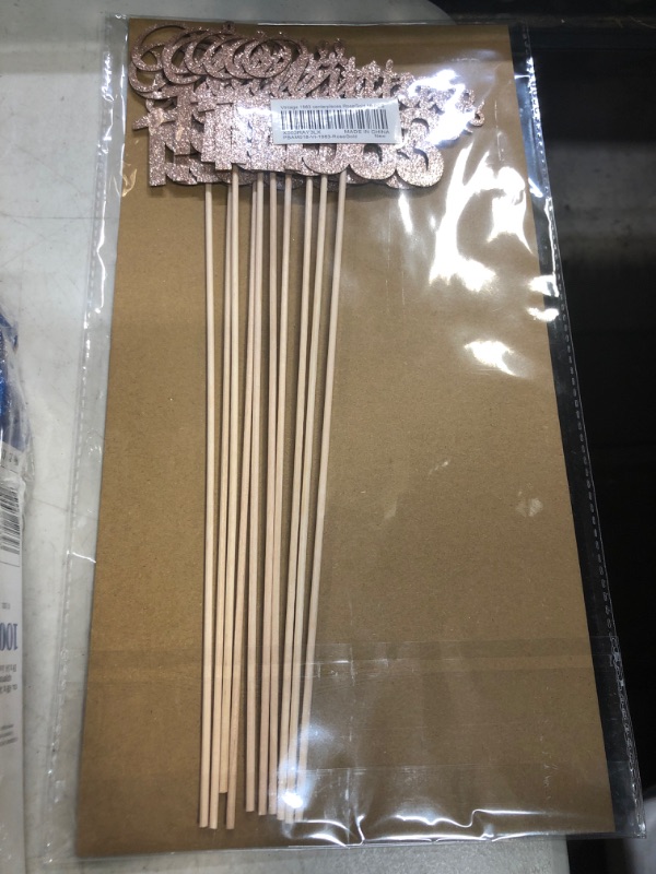 Photo 1 of Gexolenu Vintage 1983, 10 Pack Double-Sided Rose Gold Glitter 40th Birthday Centerpieces for Tables, Number 40 Birthday Table Toppers Party Centerpiece Sticks Party Supplies Vintage 1983 Rose Gold