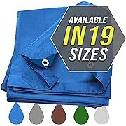 Photo 1 of 8x10' Large Waterproof Tarp Thick Poly Tarpaulin Ideal for Canopy Tents, Boats, RV or Pool Covers - Multipurpose Protective Tarps with Grommets for Indoor and Outdoor Use