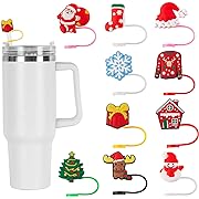 Photo 1 of 10Pcs 9-10mm Christmas Stanley Straw Covers Caps, Reusable Straw Covers for Stanley 30/40oz Cup, WaterProof Straw Toppers Stanley Cup Accessories