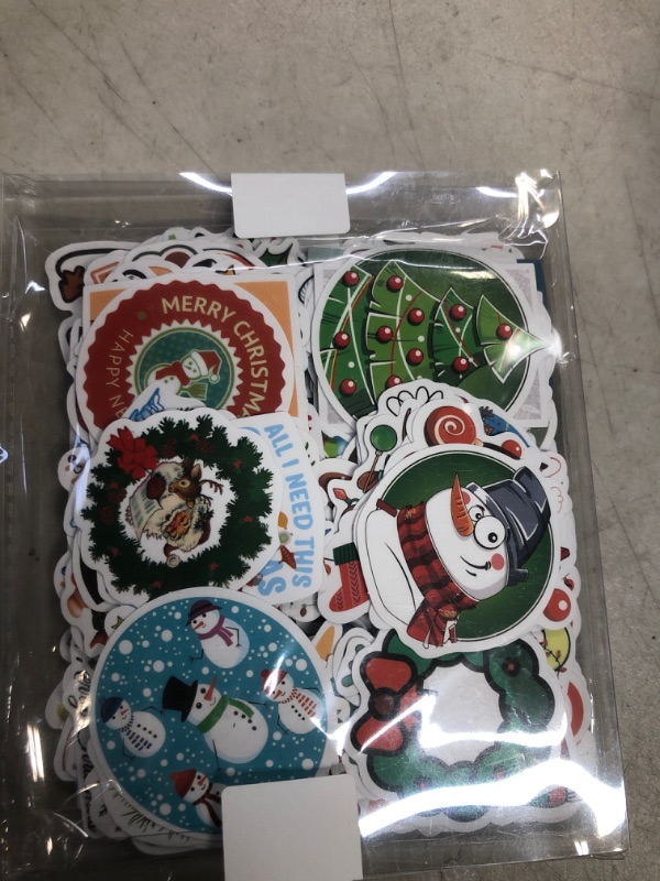 Photo 2 of 300PCS Christmas Stickers for Kids, Christmas Party Favors Stocking Stuffers Vinyl Water Bottles Stickers, Christmas Crafts Gifts for Classroom Students Holiday Sticker for Kids Teens Adults