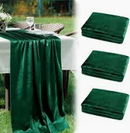 Photo 1 of 7Pack Velvet Table Runner,  Emerald Green Table Runner- Emerald Velvet Fabric Tablecloth 