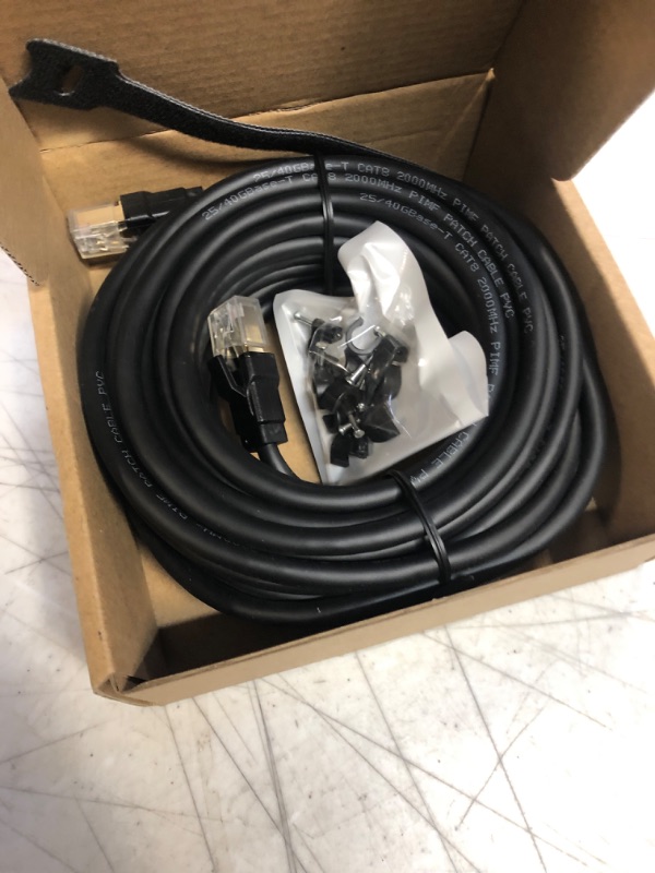 Photo 2 of Cat 8 Ethernet Cable, 30ft Heavy Duty High Speed Internet Network Cable, Professional LAN Cable, 26AWG, 2000Mhz 40Gbps with Gold Plated RJ45 Connector, Shielded in Wall, Indoor&Outdoor 30FT-CAT8