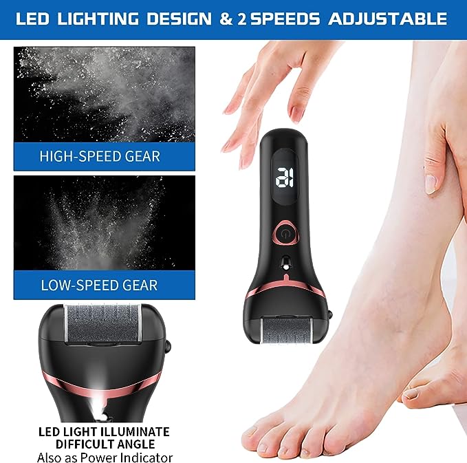 Photo 1 of Electric Foot Callus Remover, Rechargeable Portable Electronic Foot File Pedicure Kits