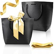 Photo 1 of WYOMER 12 Pcs 10'' Gift Bags with Handles and Golden Ribbons, Party Favor Bags with Bow Ribbons