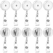 Photo 1 of 25 Pack Badge Reels Retractable with Swivel Alligator Clip Retractable Badge Holder Reels for Students, Teachers, Office Workers (Translucent Clear)