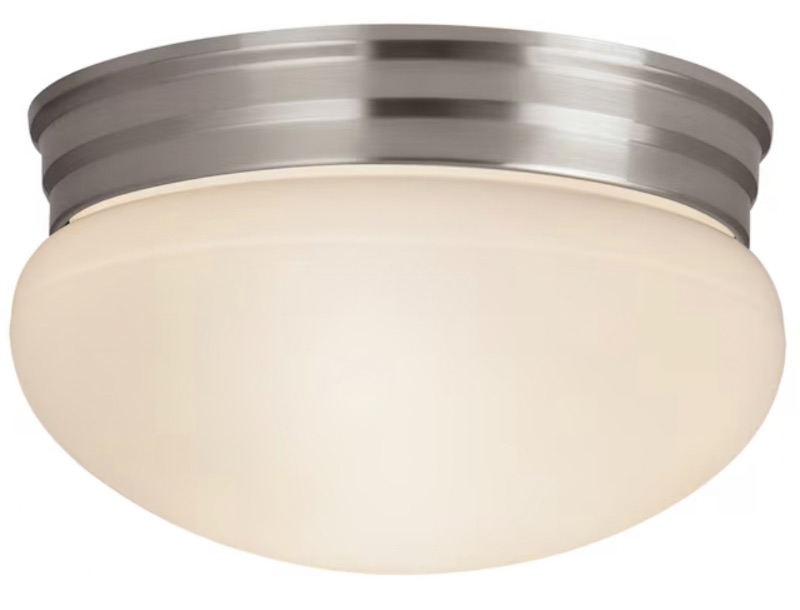 Photo 1 of Project Source 1-Light 9.25-in Brushed Nickel Flush Mount Light