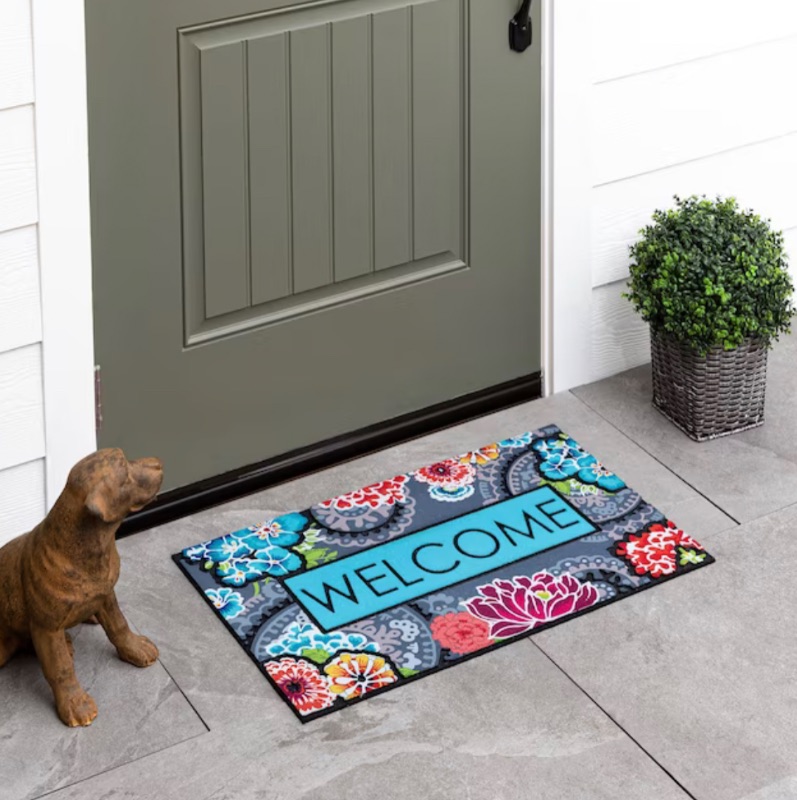 Photo 1 of allen + roth 2-ft x 3-ft Multiple Colors/Finishes Polyester Rectangular Outdoor Door Mat