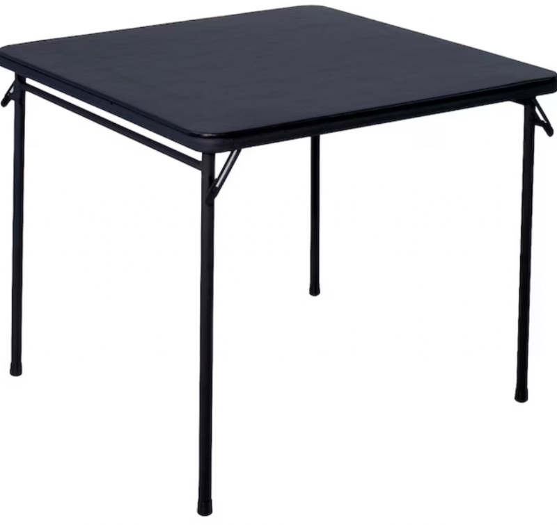 Photo 1 of Cosco 3-ft x 3-ft Indoor Square Vinyl Black Folding Dining Table (4-Person)