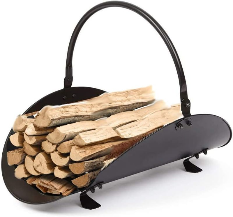Photo 1 of Rocky Mountain Goods Firewood Basket Holder Indoor - Decorative Finish Metal Log Holder - Fireplace Wood Rack is Ideal Size for Indoor use - Assembly Wrench Included - for Modern or Classic Home