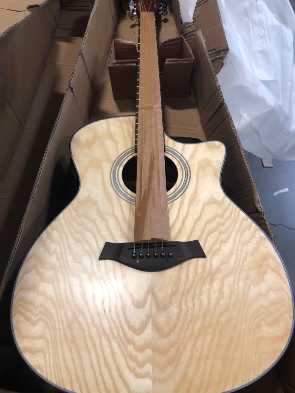 Photo 1 of Sawtooth Solid Spruce Top Jumbo Cutaway 12 String Acoustic Electric Guitar with Flame Maple Back and Sides, Fishman Preamp, Hard Case and Pick Sampler