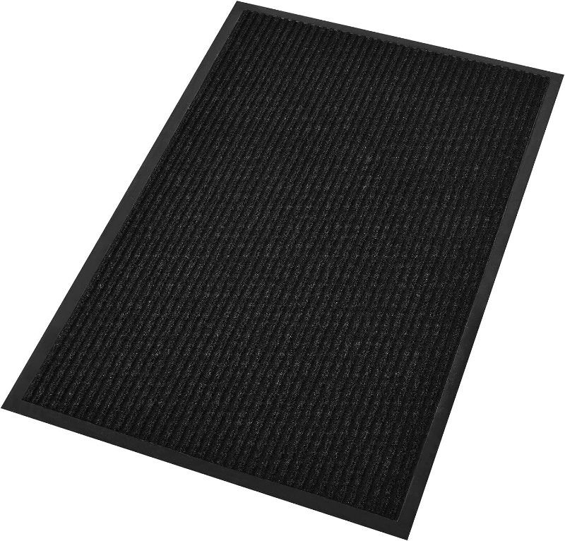 Photo 1 of Profile Rubber Door Mat, 72x48inch, Heavy Duty, Durable Doormat, Indoor and Outdoor, Waterproof, Easy Clean Shoe Scraper, Home Rug Welcome Mats for Entryway, Patio, Porch(Jet Black)