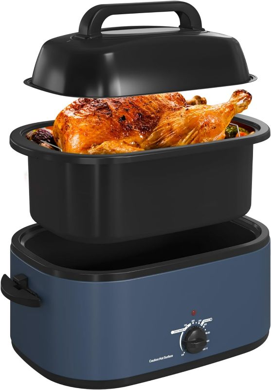 Photo 1 of Roaster Oven,24Qt Electric Roaster Oven with Self-Basting Lid,Turkey Roaster with Unique Defrost/Warm Function,Large Roaster with Removable 