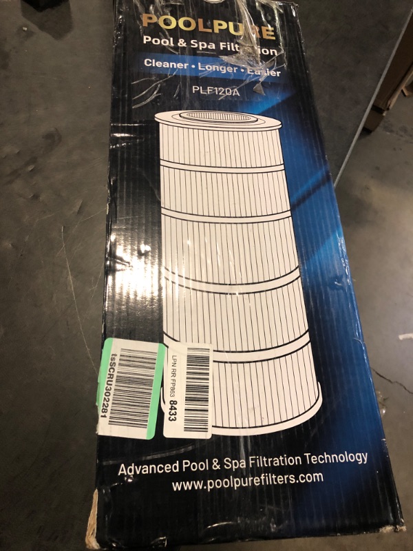 Photo 2 of POOLPURE PLF120A Pool Filter Replaces Hayward C1200, CX1200RE, Pleatco PA120, Unicel C-8412, Filbur FC-1293, Clearwater II 125, Waterway Pro Clean PCCF-125, 120 sq.ft. L x OD:23 1/4"x 8 15/16" 1 Pack