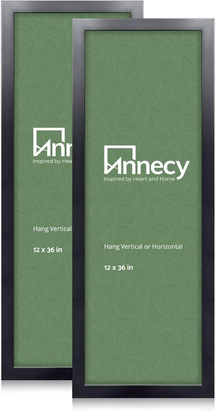 Photo 1 of Annecy 12x36 Picture Frame Black?2 Pack?, 12 x 36 Panoramic Frame for Wall Decoration, Classic Black Minimalist Style Suitable for Decorating Houses, Offices, Hotels