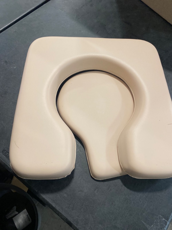 Photo 2 of PU Commode Seat Cushion, White U Shape Padded Cushion for Bedside Commodes, Chair, Shower Wheelchair