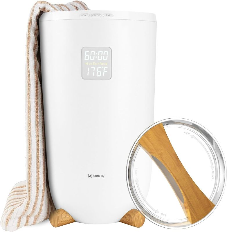 Photo 1 of Keenray Towel Warmer for Bathroom, Luxury Towel Warmer Bucket with Timer, LED Display for Time and Temperature, Delay Time Up to 24 Hours, Child Lock, Hot Towel Heater, Dad,Him,Her
