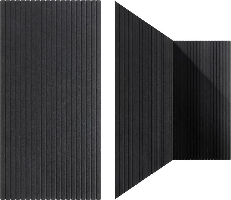 Photo 1 of Woanger 5 Pack Large Acoustic Panels, 47 x 24 Inch Sound Dampening Panels Self-Adhesive Noise Absorbing Panel Acoustical Wall Panel Sound Proofing Panels for Home Studio Office Game Room(Black)