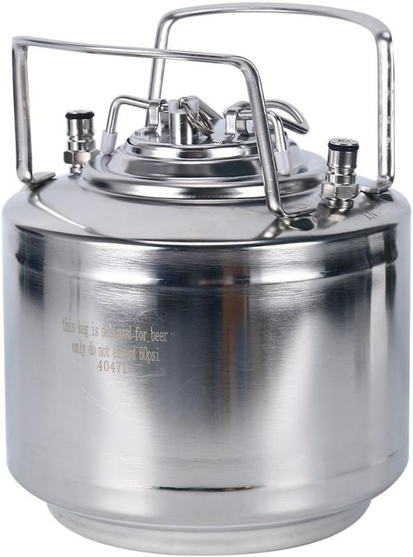 Photo 1 of Stainless Steel 1.6 Gallon Mini Ball Lock Keg System For Small Batch HomeBrewing Beer Brewing Strap Handle (6L)