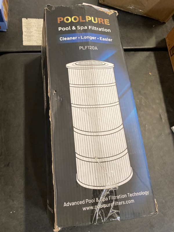 Photo 2 of POOLPURE PLF120A Pool Filter Replaces Hayward C1200, CX1200RE, Pleatco PA120, Ultra-B2, Unicel C-8412, Filbur FC-1293, Clearwater II 125, Waterway Pro Clean PCCF-125, L x OD:23 1/4" x 8 15/16"