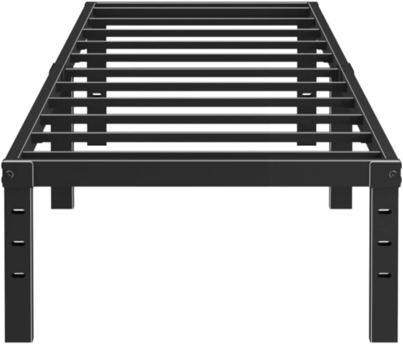 Photo 1 of Twin Size Bed Frames 14 Inch Heavy Duty Max 3500lbs Metal Twin Size Mattress Platform for Boys Girls Kids No Box Spring Needed Easy to Assemble-Black