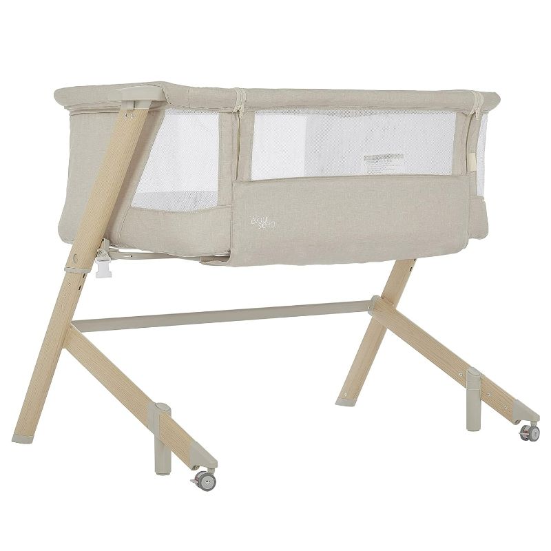 Photo 1 of Evolur Stellar Bassinet and Bedside Sleeper, Easy to Fold and Carry, Lightweight and Portable Baby Bassinet, Height Adjustable, Mattress Pad Included, Beige