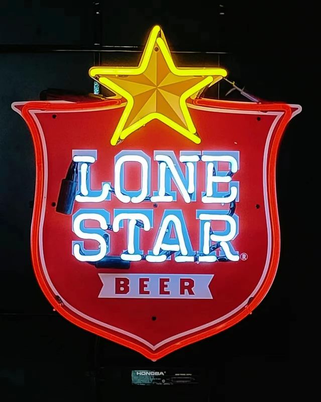 Photo 1 of Neon Signs Beer Bar Club Bedroom Lone Star Beer Acrylic Vintage Neon Signs Glass Neon Signs for Office Hotel Pub Cafe Wedding Birthday Party Man Cave Neon Light Art Wall Lights 24 X 20 - Inches