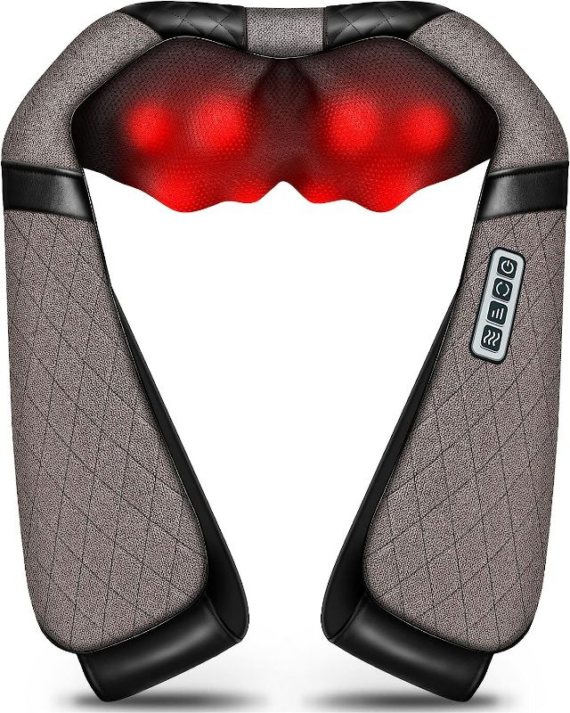 Photo 1 of Shiatsu Neck Massager, Shiatsu Back Shoulder Massager with Heat, Electric Kneading Massage Pillow for Back,Shoulder, Foot, Leg Muscles Pain Relief Relax in Car, Office and Home