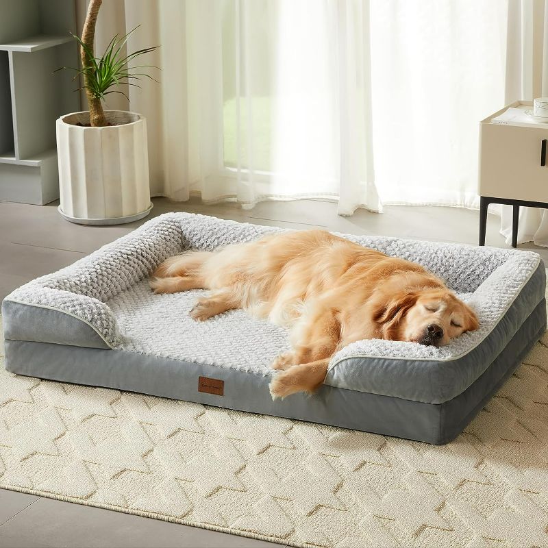 Photo 1 of Orthopedic Dog Beds for Large Dogs,Sofa Dog Bed for Extra Large Dogs. Egg Crate Foam Large Dog Bed with Removable Washable Pillow Cover,Waterproof Dog Couch Bed with Anti-slip Bottom,Pet Bed.